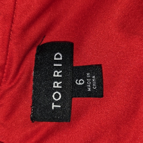 TORRID Tank Top Zipper Back Rayon Cotton Spandex Red Adjustable Straps Size 6 - Picture 11 of 15